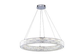 Люстра Ø800 x H120(1420), мм, 80W 4000K, CHROME+CLEAR (Хром + Прозрачный Хрусталь) NewRgy 6014R/80W CHROME+CLEAR