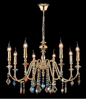Люстра 70 см, Crystal Lux MERCEDES SP8 GOLD/COLOR Золото