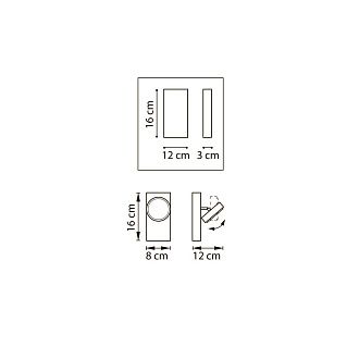 Бра *16 см, 1*Gx53*12W, Lightstar Fico 740617, Черный