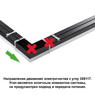 Светильник-соединитель "L"- образный с одним сетевым входом OVER 359117 черный  IP20 LED 8W 4000K 100-265V 720Лм BITS