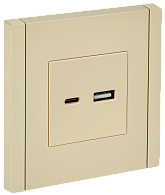 Розетка USB A+C 3,1А FP450 ваниль IEK FORTE&PIANO, FP-U22-D31-K10