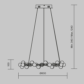 Подвесная люстра Maytoni Tessara MOD081PL-L50G3K, диаметр 60 см, золото