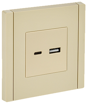 Розетка USB A+C 3,1А FP450 ваниль IEK FORTE&PIANO, FP-U22-D31-K10
