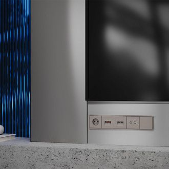 Накладка для розетки компьютерной двойной RJ45+RJ45 кат.6, S70, капучино Voltum VLS001414
