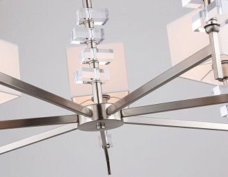 Подвесная люстра с абажурами **85- см, 7*E14*40W, K, Ambrella Light High Light LH71323, никель