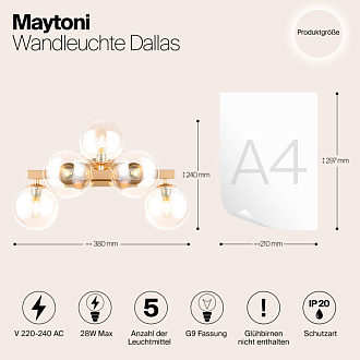 Бра Maytoni Dallas MOD547WL-05G, янтарный