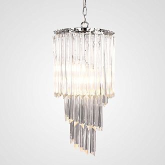Подвесная люстра Odeon Chandelier Glass Clear 30*30*69 см, 3*E14*40W, ImperiumLoft 40.1929-2, Хром