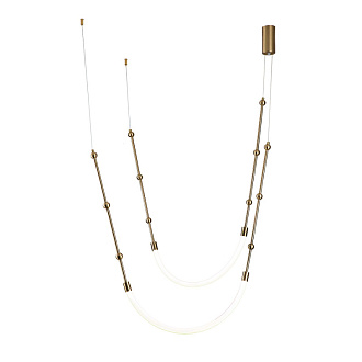 Подвесной светильник 1604*30 мм, 2*LED 19W 3000-6500K бронза Indigo Corda V000063L, 14010/2P Brass