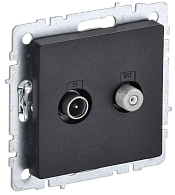 BRITE Розетка двойная TV+SAT РТВ/РСп12-БрЧ черный