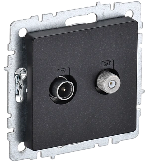 BRITE Розетка двойная TV+SAT РТВ/РСп12-БрЧ черный