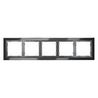 Рамка стеклянная Voltum S70 на 5 постов, графит, стекло Стекло/пластик  VLS110507
