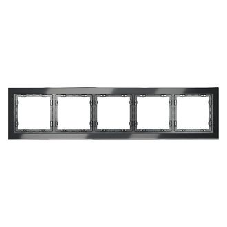 Рамка стеклянная Voltum S70 на 5 постов, графит, стекло Стекло/пластик  VLS110507