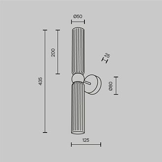 Бра 5*5*43,5 см, 2*G9*28W, Maytoni Antic MOD302WL-02GR1, золото матовое