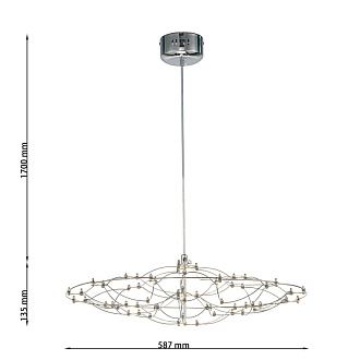 Подвесная люстра 58,5*219 см, 1*LED, 23W, 3000-6000К, Favourite Thinner 4305-6P хром