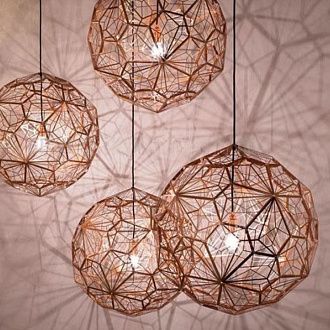 Люстра Etch Web Gold 67*67*67 см, 1*E27*60W, ImperiumLoft 40.019, Золотистый