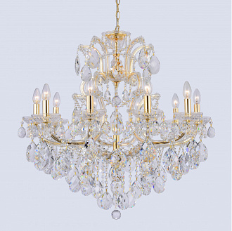 Люстра 80 см, Crystal Lux ISABEL SP11 GOLD/TRANSPARENT Золотой/Прозрачный