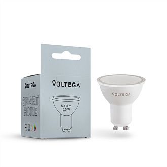 2426 Лампа светодиодная диммируемая Voltega Wi-Fi 5,5W 500Lm  GU10, 2700K-6500K MIX-RGB DIM