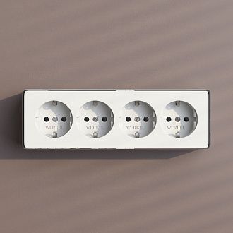 W5072210 Розетка четверная с заземлением и шторками Gallant, белый Werkel, 4690389218002