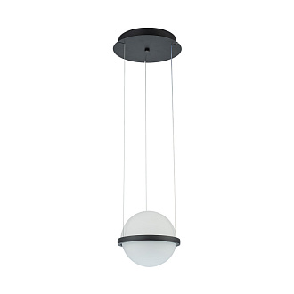 Подвесной светильник 22,5*120 см, 20W, Favourite Ringar 4502-1P матовый черный, белое стекло
