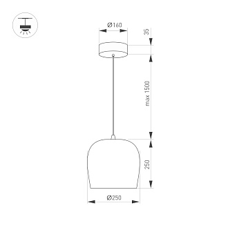 Подвесной светильник Arlight 039550 *25*178,5 см, 15W, белый (теплый)K,