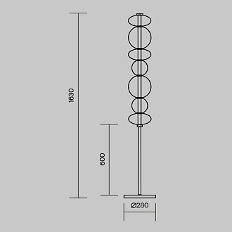 Торшер 28*163 см, LED, 40W, 3000К, Maytoni Futuro MOD307FL-L40BS3K латунный