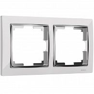 W0021901 Рамка на 2 поста Snabb, белыйхром Werkel, 4690389160721