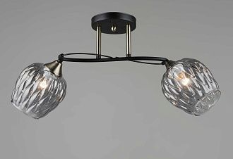 Люстра L580 x W150 x H250, мм, 2*40W (80W), BK+AB(Чёрный+бронза) Rilon 1717/2 BK+AB