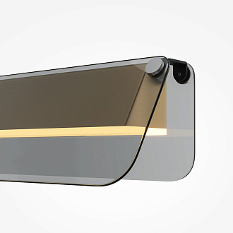 Бра 11*30*8,2 см, 6W, 3000K Maytoni Modern Flat MOD296WL-L6BS3K черный и латунь