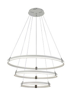 Люстра Ø800 (600) (400) x H1000, мм, 180W 2700K-6400K, WHITE+CHROME (БЕЛЫЙ+ХРОМ) NewRgy 8501/8+6+4 WHITE+CHROME
