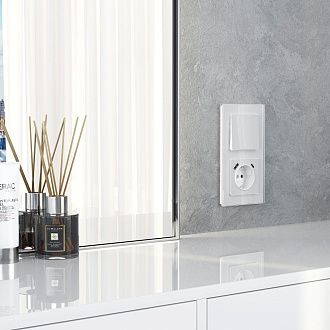 W1110041 Выключатель одноклавишный, белый акрил Werkel, 4690389197239