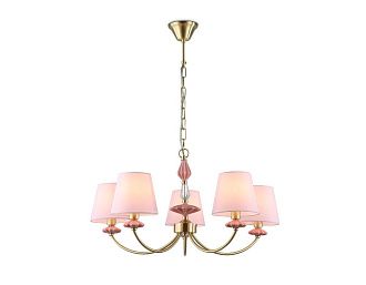 Подвесная люстра с абажуром и декором из керамики **78- см, 5*E14*40W, K, Ambrella Light High Light LH75024, золото
