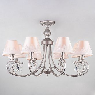 Классическая люстра с абажурами 74 см Eurosvet Incanto 60069/8 серебро