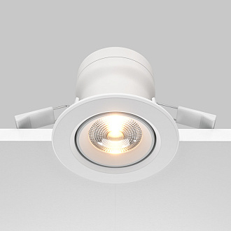 Встраиваемый светильник 9 см, 9W, 3000K, белый, теплый свет, Maytoni Phill DL013-6-L9W, LED, вр 7 см