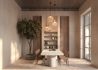 Светильник 35 см, Maytoni Roots MOD193PL-01W1, черный-дерево