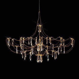 Подвесная люстра 90 см, 28W, 3000K, Loft IT Mira 10589/900 Gold Asfour, золото