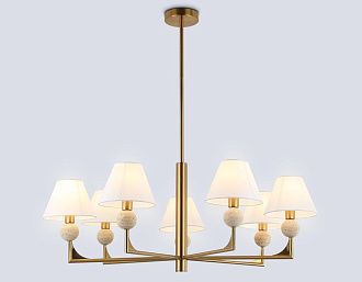 Люстра на штанге с абажурами **58- см, 7*E14*40W, K, Ambrella Light High Light LH75162, латунь