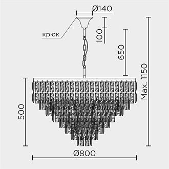 Подвесная люстра 78*78*130 см, Е14 18x40W, , Золото MODELUX ML.844.18 GD