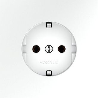 Розетка встраиваемая Voltum S70 с заземлением 16А, белый матовый пластик Soft touch VLS040102