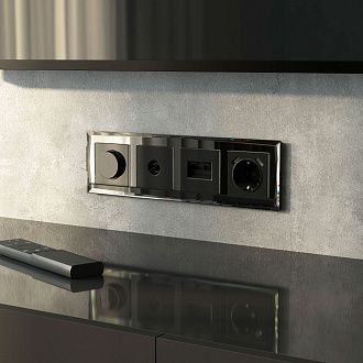 W0041208 Рамка на 4 поста Diamant, черный Werkel, 4690389158841