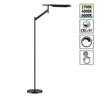 Торшер диммируемый со сменой цветовой температуры (управление - сенсор) 72*27*135,5- см, 1*LED*14W, 2700/4000/6000K, Novotech Ala NOV359542, черный