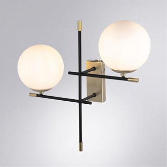Бра 44*20*43 cм, 2*E14*40W Arte Lamp Arkab A2225AP-2BK черный