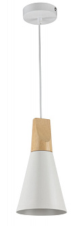 Подвесной светильник Maytoni Bicones P359-PL-140-W, диаметр 14см, белый, светлое дерево