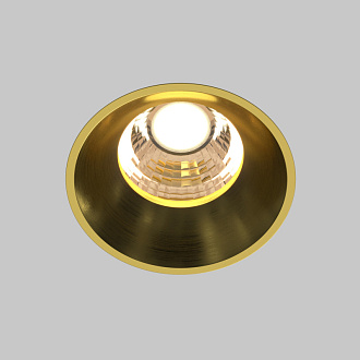 Встраиваемый светильник 5,4*5,4*5,3 см, LED, 7W, 3000К, Maytoni Technical ROUND DL058-7W3K-TRS-BS латунный, вр 5,5 см
