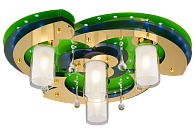 Люстра Ø620 x H200, мм, 4*40W (160W), GN+GD WT(Зелёный+Золото) Sfera Sveta 8354/4 GN+GD WT