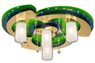 Люстра Ø620 x H200, мм, 4*40W (160W), GN+GD WT(Зелёный+Золото) Sfera Sveta 8354/4 GN+GD WT