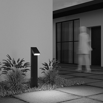 Садово-парковый светильник 18*20*90 см, LED, 15W, 3000К, Maytoni GUSS O592FL-L15GF3K серый