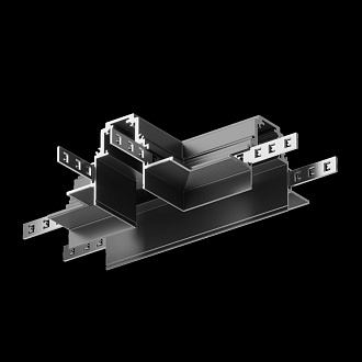 Коннектор Т-образный встраиваемый Maytoni Technical Magnetic track system Gravity TRA010CT-42B черный