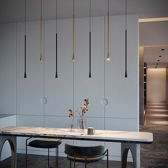 Подвесной акцентный светильник 6*6*140 см, LED, 7W, 4000K, Elektrostandard Vist 50312 LED, латунь