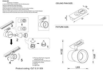 Светильник трековый однофазный 7 см, Crystal Lux CLT 0.31 009 BL-CH Черный/хром