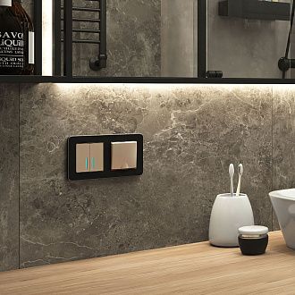 W0022608 Рамка на 2 поста Platinum, черный алюминий Werkel, 4690389184451